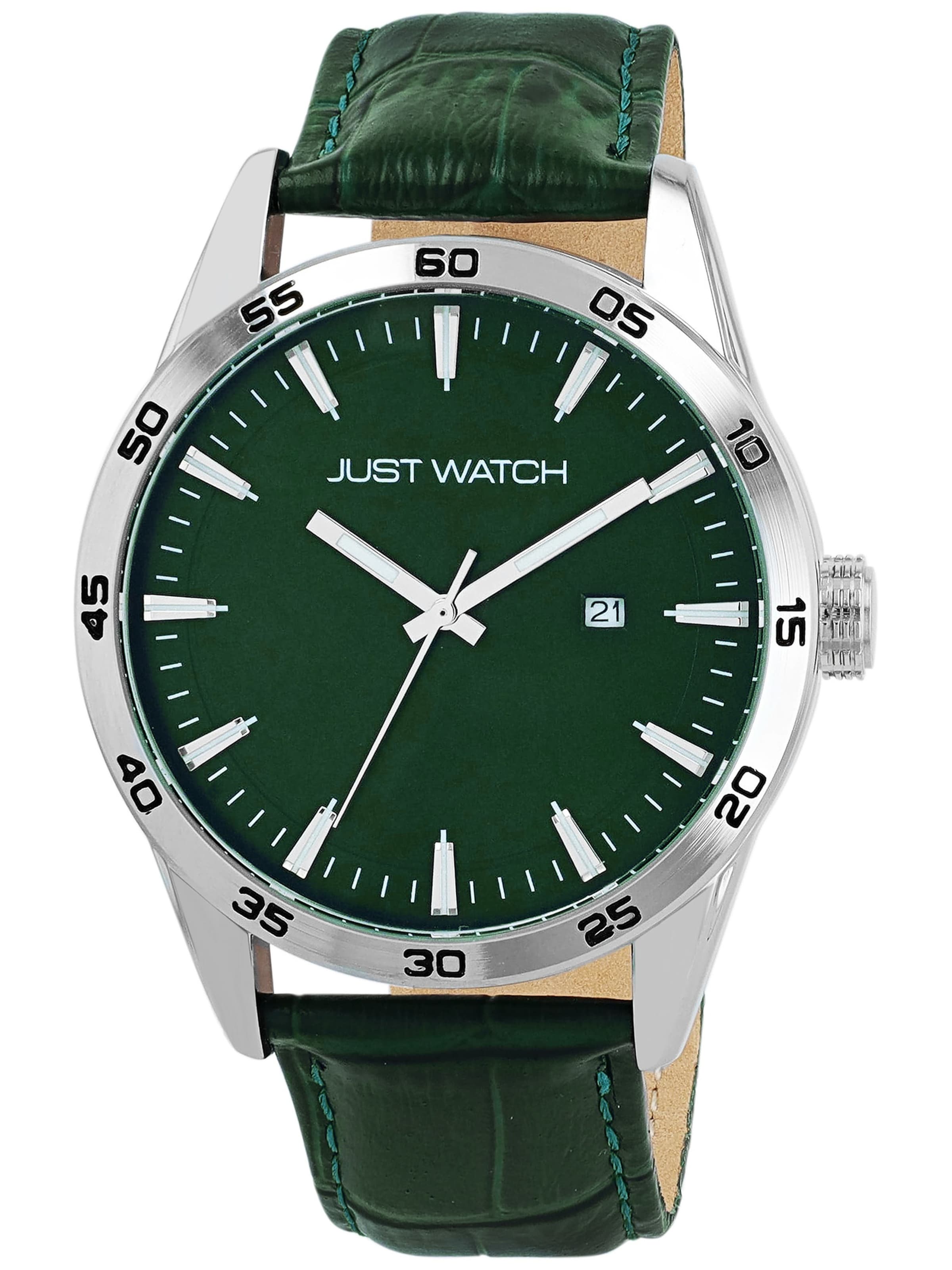 Just Watch Analog Watch 'Datumsanzeige' in Green