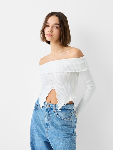 T-shirt Bershka en blanc : devant