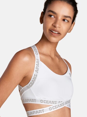 OCEANSAPART - Soutien Bustier Soutien de desporto 'Joy' em branco