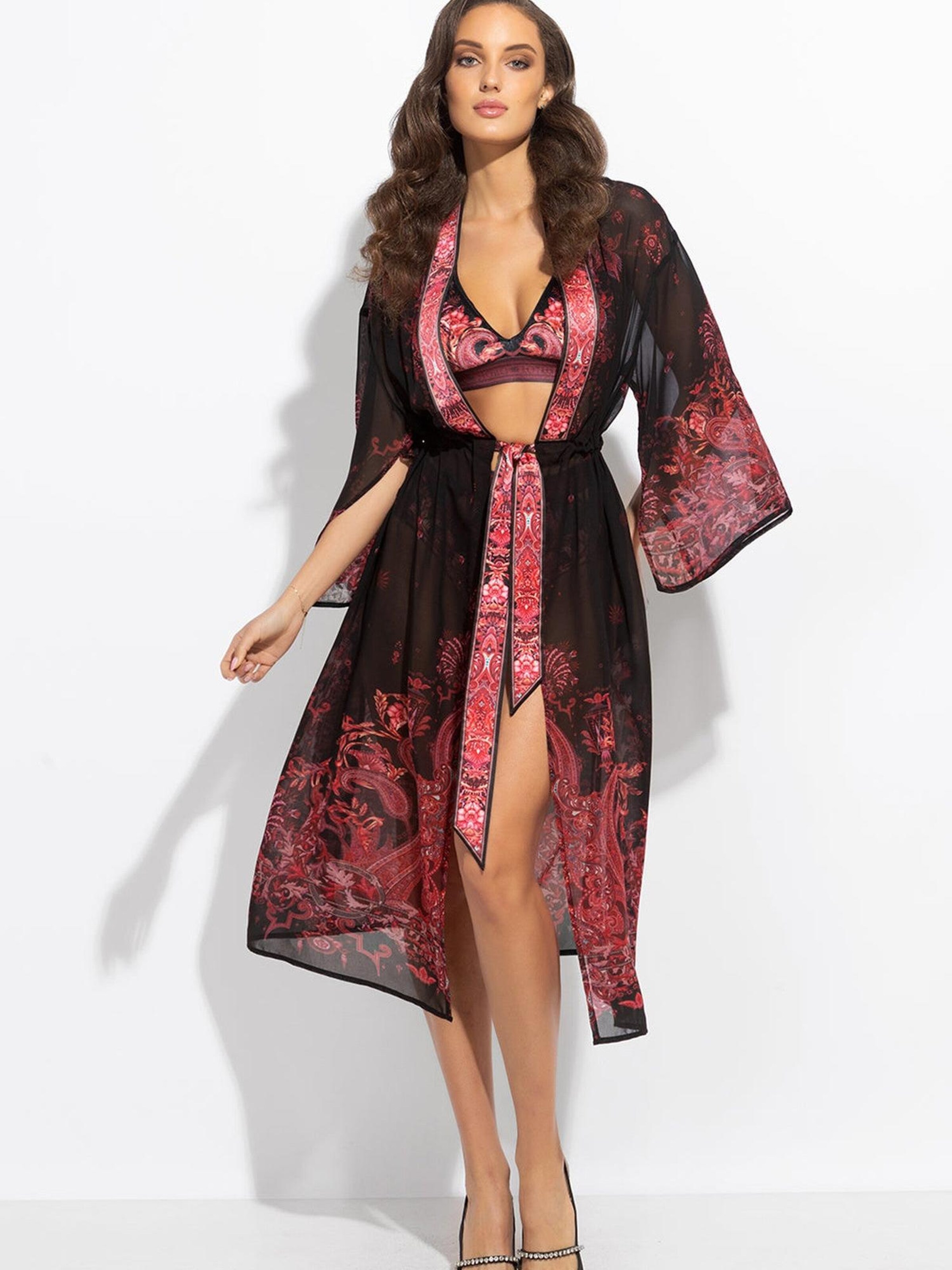 JIORO Strandklänning 'PAISLEY DARK' i blandade färger