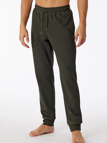 SCHIESSER Regular Workout Pants ' Mix & Relax ' in Green: front