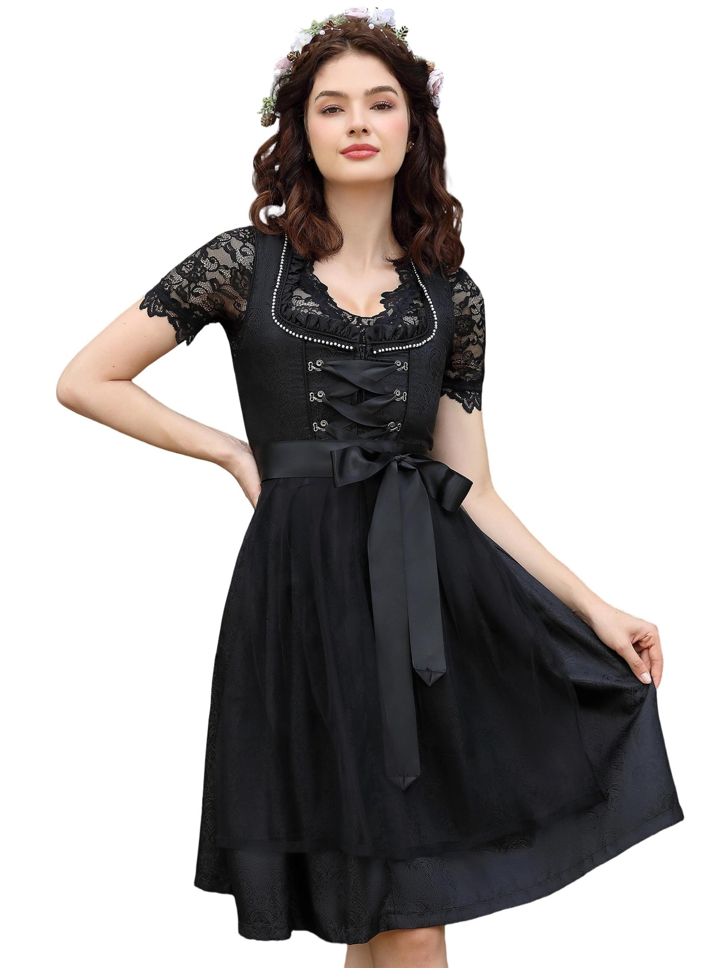 Yesfashion Dirndl w kolorze czarny: przód