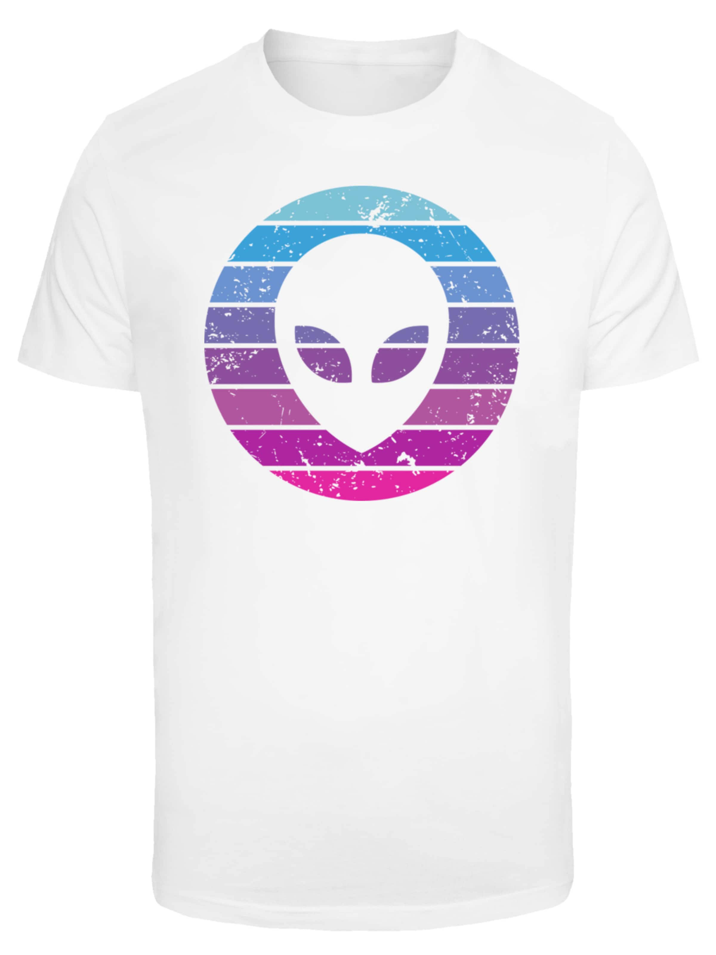 T-Shirt 'Alien Kopf' F4NT4STIC en blanc : devant