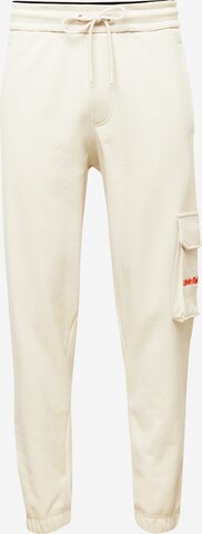 Calvin Klein Jeans Tapered Cargobroek in Wit: voorkant