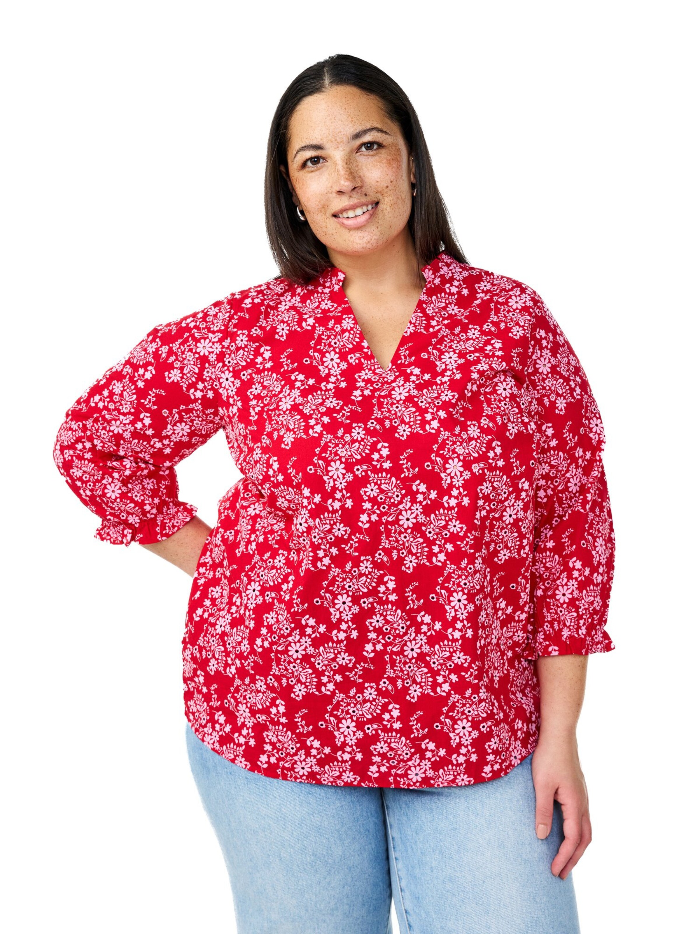 Camicia da donna di Zizzi in rosso: frontale