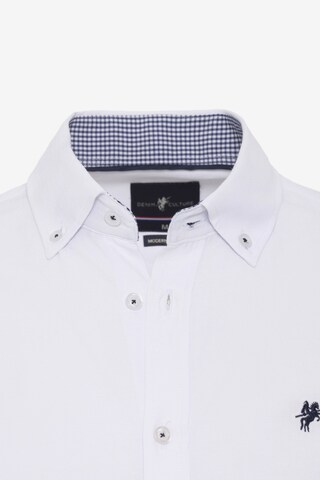DENIM CULTURE Regular fit Button Up Shirt 'ERMIN' in White