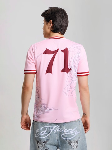 Ed Hardy Paita 'Soaring Dragon Football' värissä vaaleanpunainen