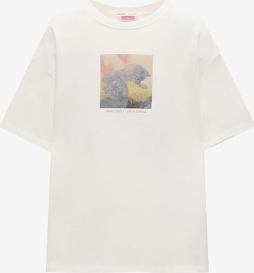 T-shirt Pull&Bear en blanc : devant