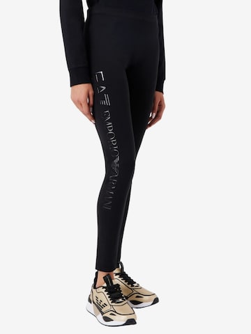 EA7 Emporio Armani Skinny Leggings in Black: front