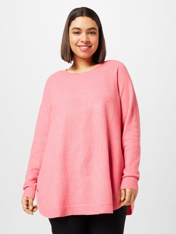Zizzi Sweater 'SUNNY' in Pink: front