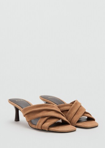 MANGO Mules 'Cruce' in Beige