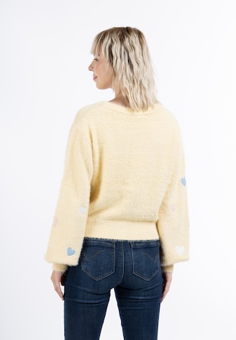 MYMO Knit cardigan 'Biany' in Yellow
