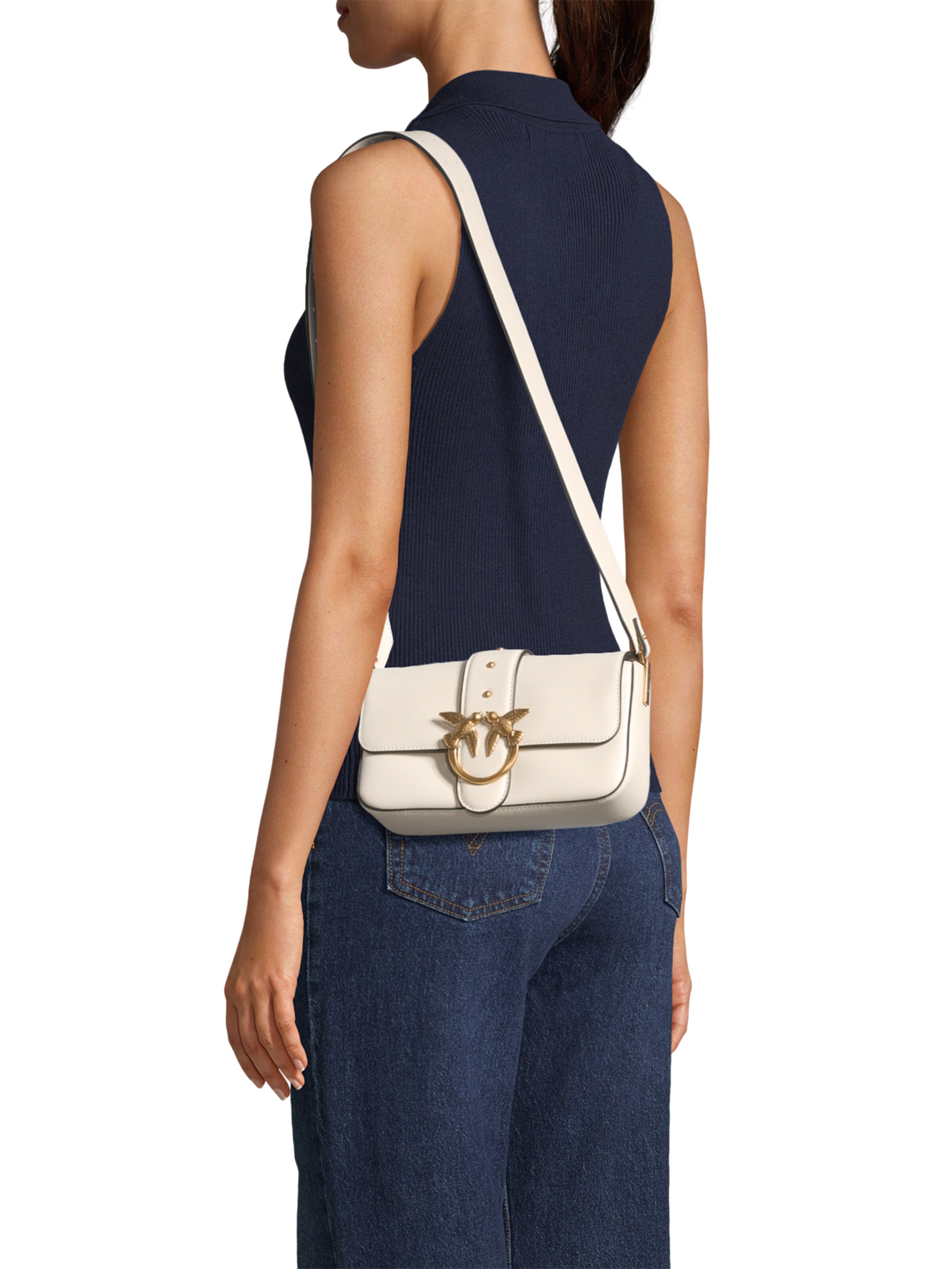 Sac à bandoulière 'LOVE ONE' PINKO en blanc : devant