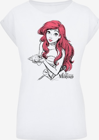 F4NT4STIC T-Shirt 'Ariel Shell Sketch' in Weiß: predná strana