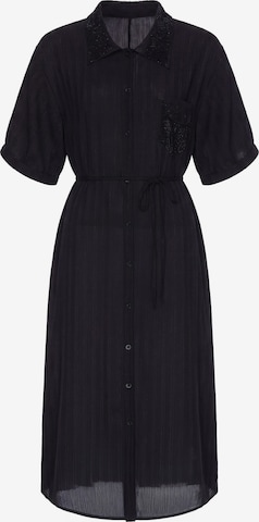 faina Shirt dress in Black: front