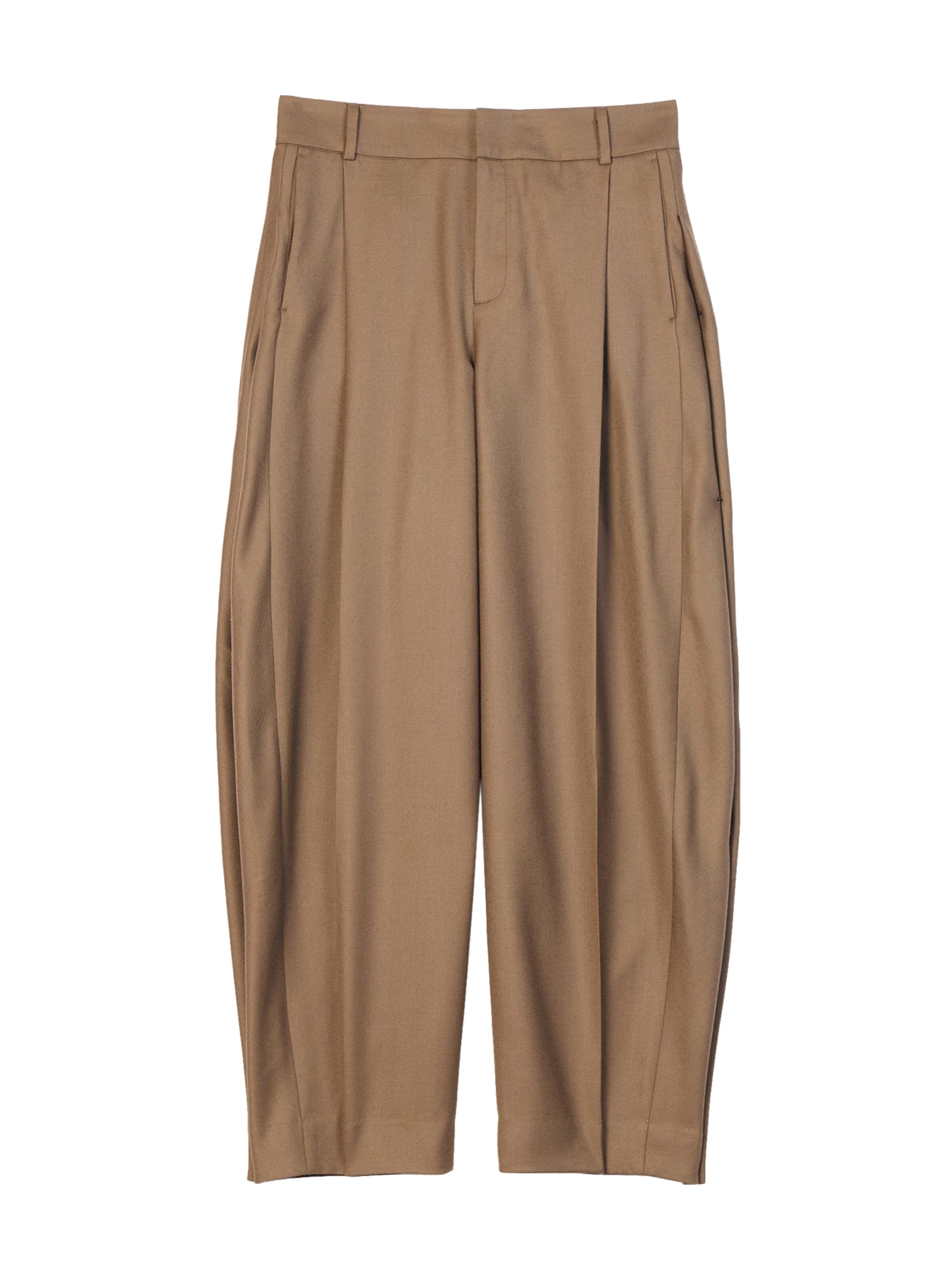 GOBI Cashmere - Pierna ancha Pantalón de pinzas 'Barrel-Leg Cashmere Pants' en marrón: frente