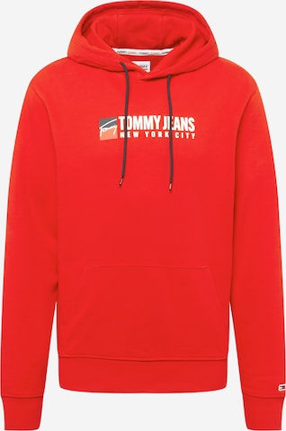 Tommy Jeans كنزة رياضية بلون أحمر: الأمام