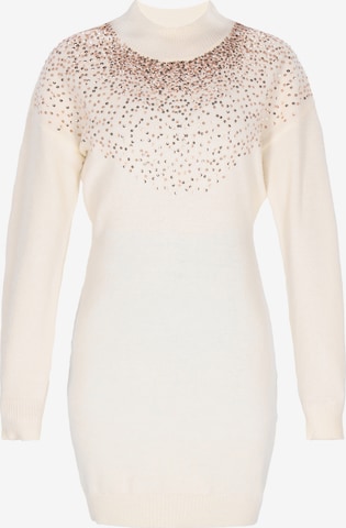 Robes en maille faina en blanc : devant