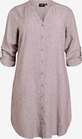 ZizziKošulja haljina 'Lina' - smeđa boja: prednji dio