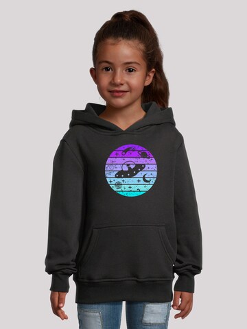 F4NT4STIC Sweatshirt 'Retro Alien Weltraum Sonnenuntergang' in Zwart: voorkant
