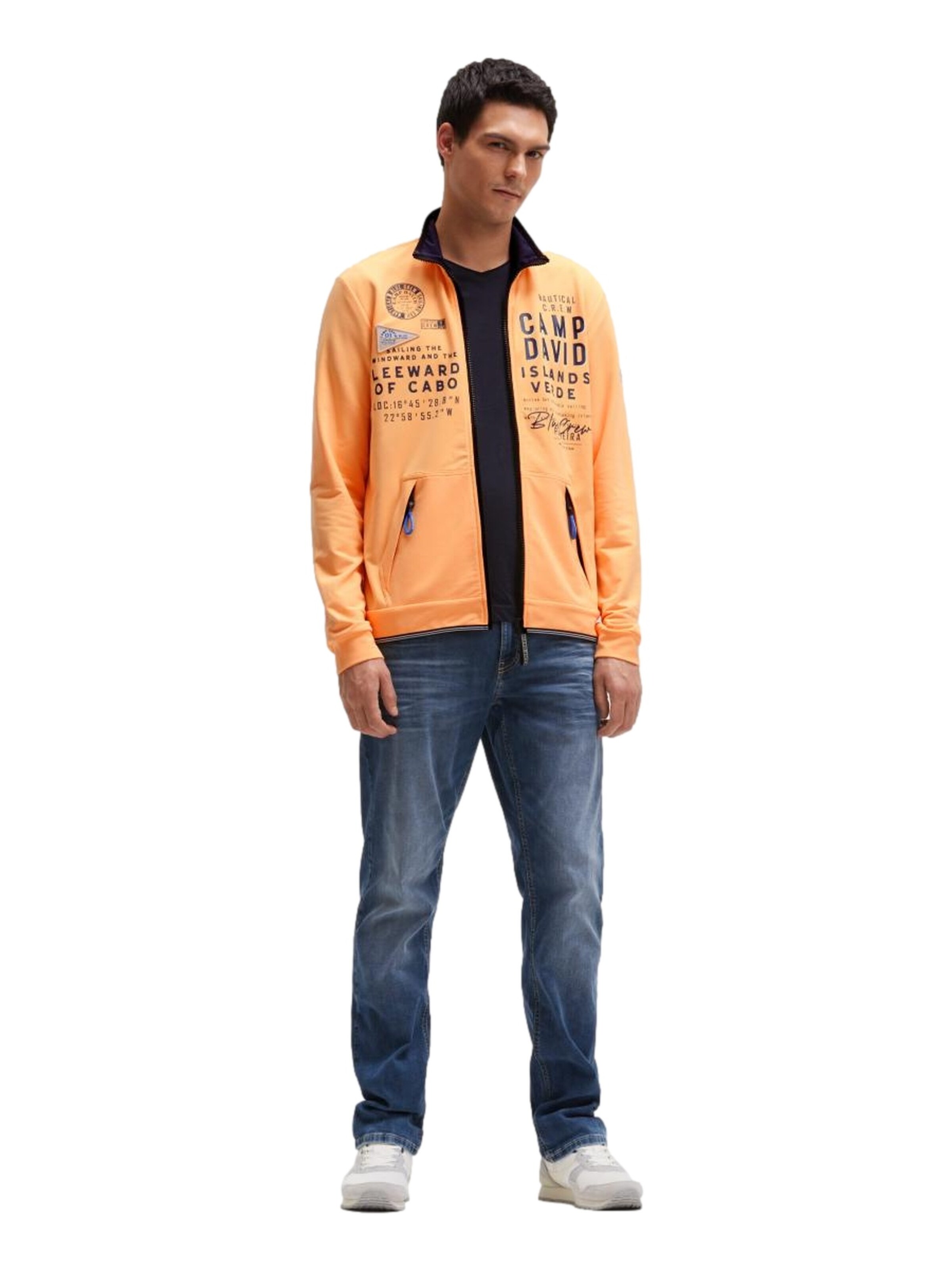 CAMP DAVID Zip-Up Hoodie in Orange