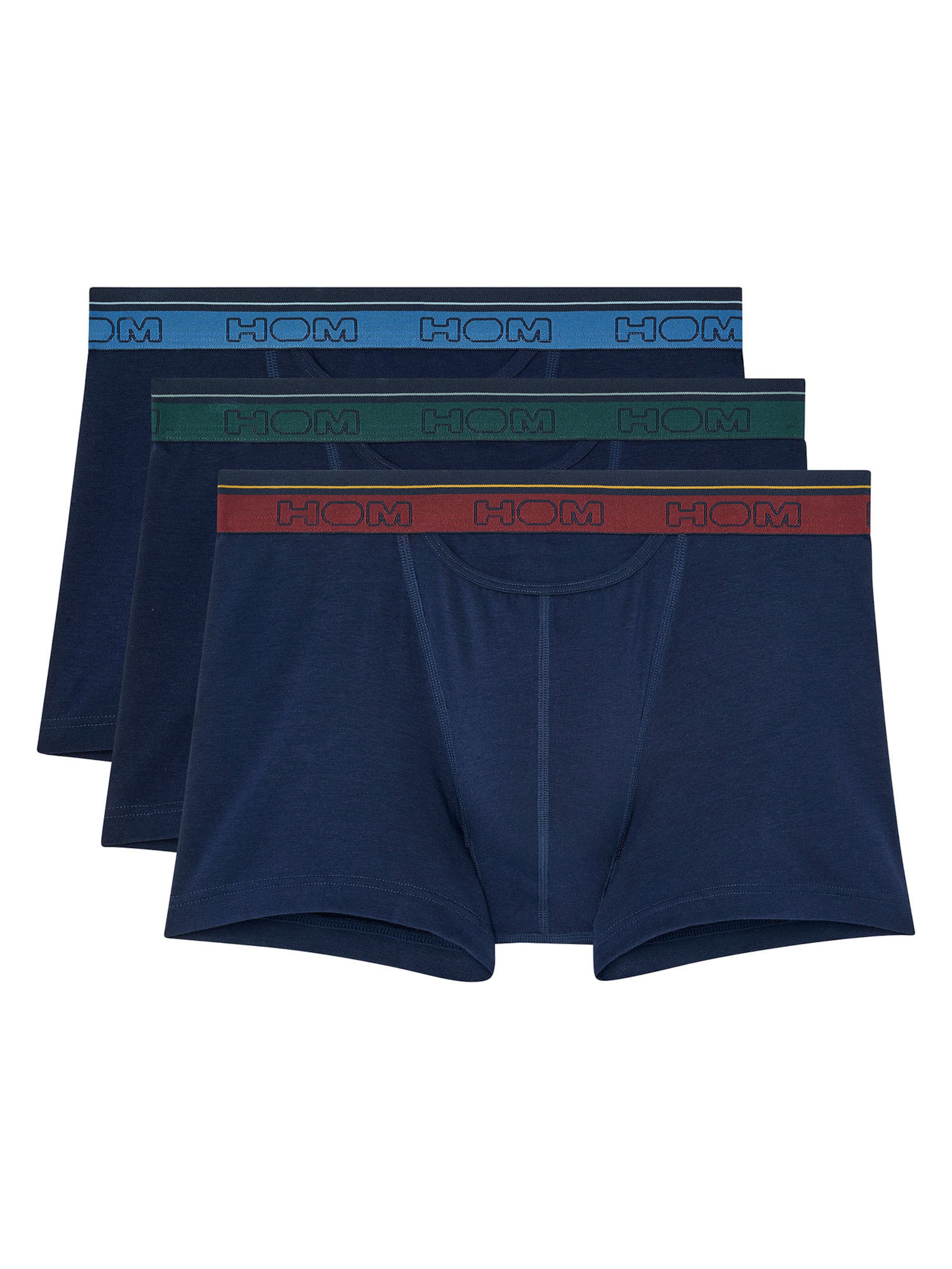 HOM Boxers ' Tiago HO1 ' en L en bleu marine / bleu foncé, Vue avec produit