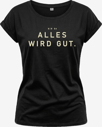 MAKAYA Shirt 'Bin da alles wird gut' in Black: front
