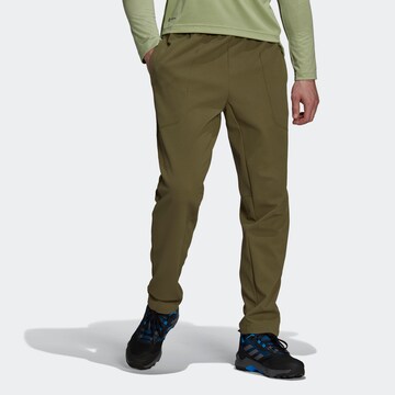 ADIDAS TERREX Tapered Outdoor Pants in Green: front