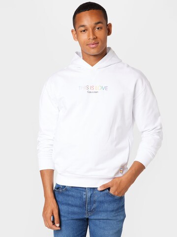 Calvin Klein Sweatshirt 'PRIDE LOVE' in Weiß: predná strana