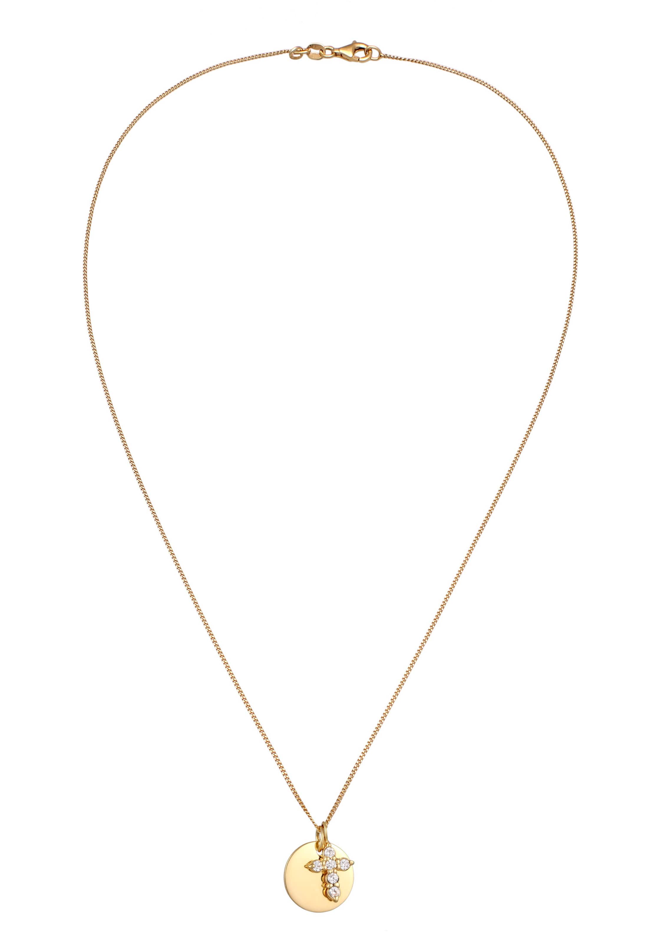 ELLI Ketting 'Kreuz' in Goud