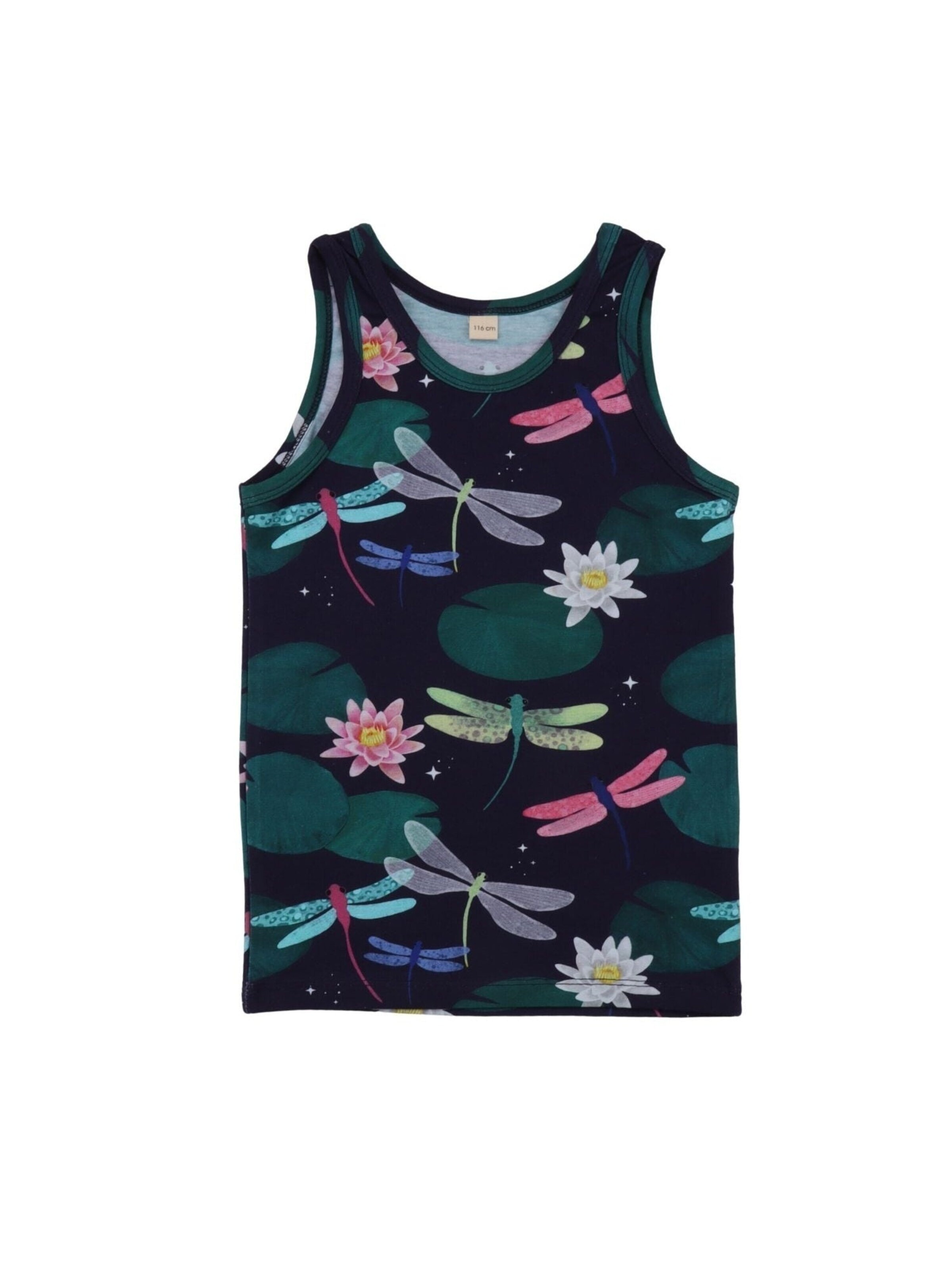 Walkiddy Undershirt 'Colorful Dragonflies' in Green