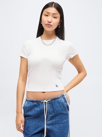 Tricou de la Abercrombie & Fitch pe alb: față