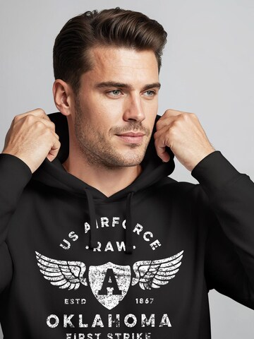Neverless Sweatshirt 'Airforce Oklahoma'‌‌‌‌‌‌‌‌ in Schwarz
