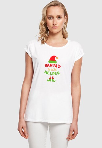 T-shirt 'Christmas Santa´s Little Helper' Merchcode en blanc : devant
