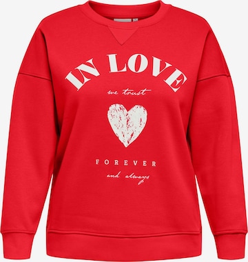 Sweat-shirt 'CARSOFIA' ONLY Carmakoma en rouge : devant