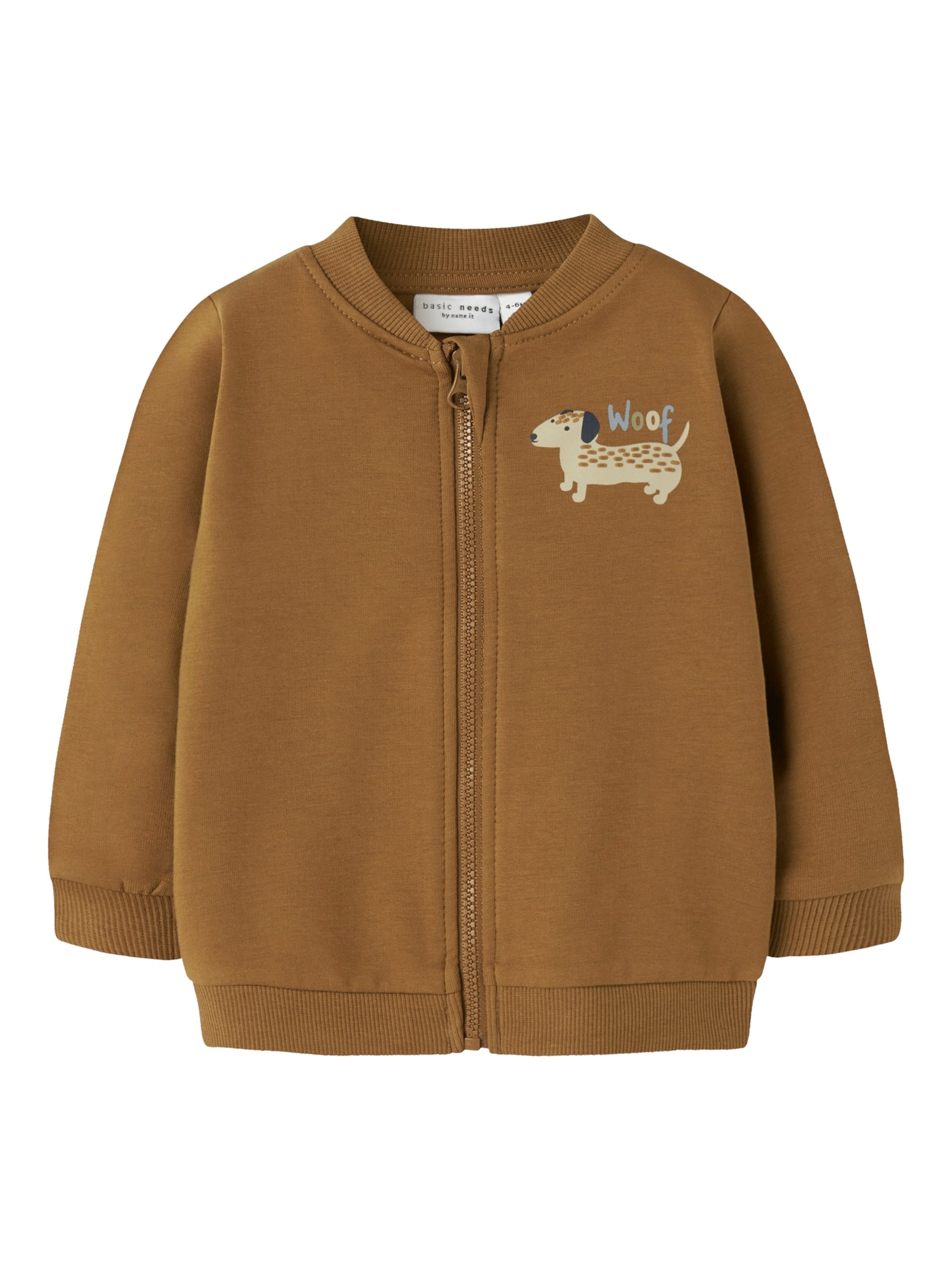 NAME IT - Sudadera con cremallera 'NBMVONNE' en marrón: frente