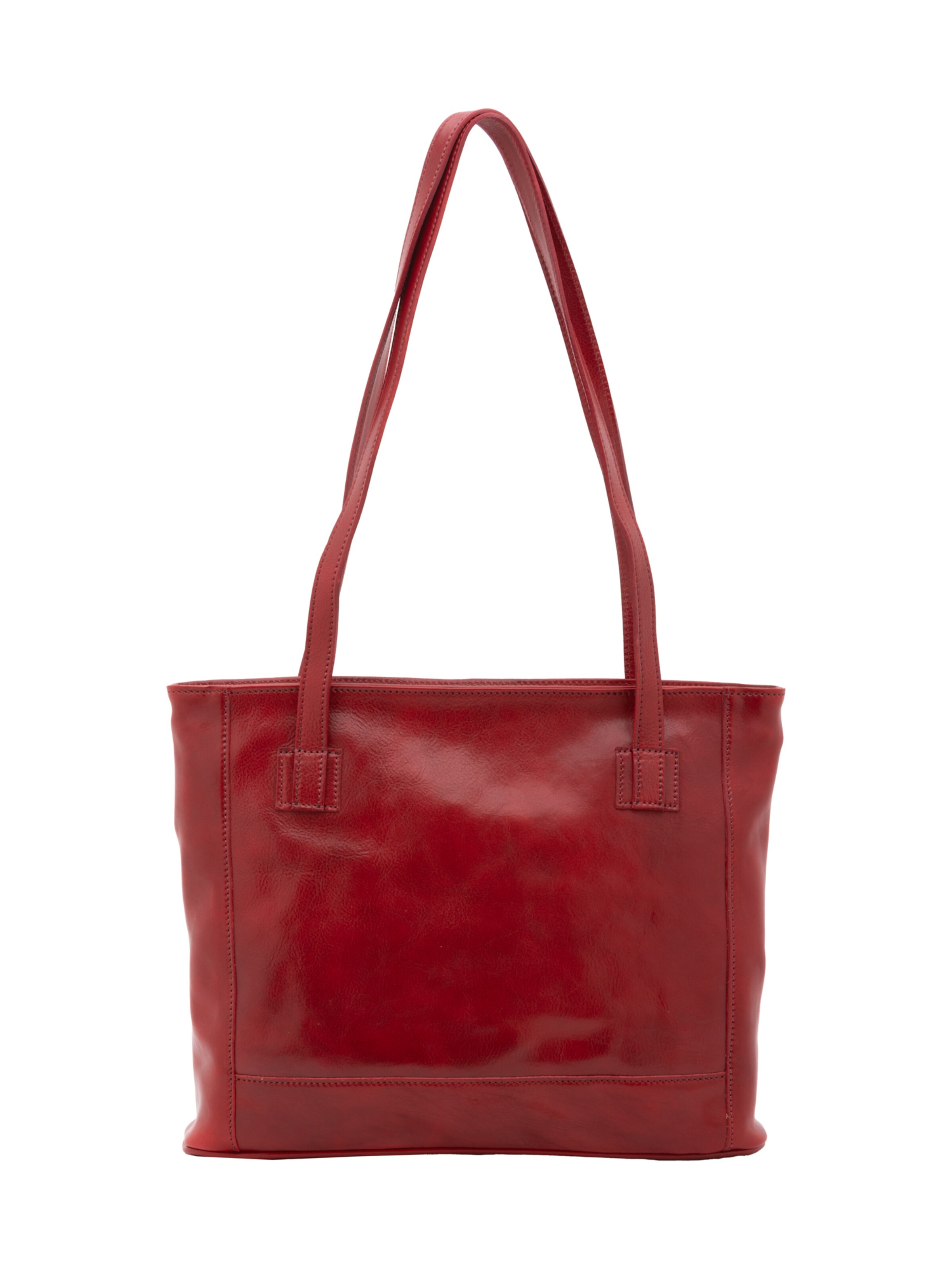 Borsa a spalla 'Borsa a Spalla Donna Cressa Vera Pelle Vacchetta - Chiusura Zip' di I Fratelli in rosso: frontale