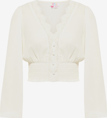 IZIA Blouse in Wit: voorkant