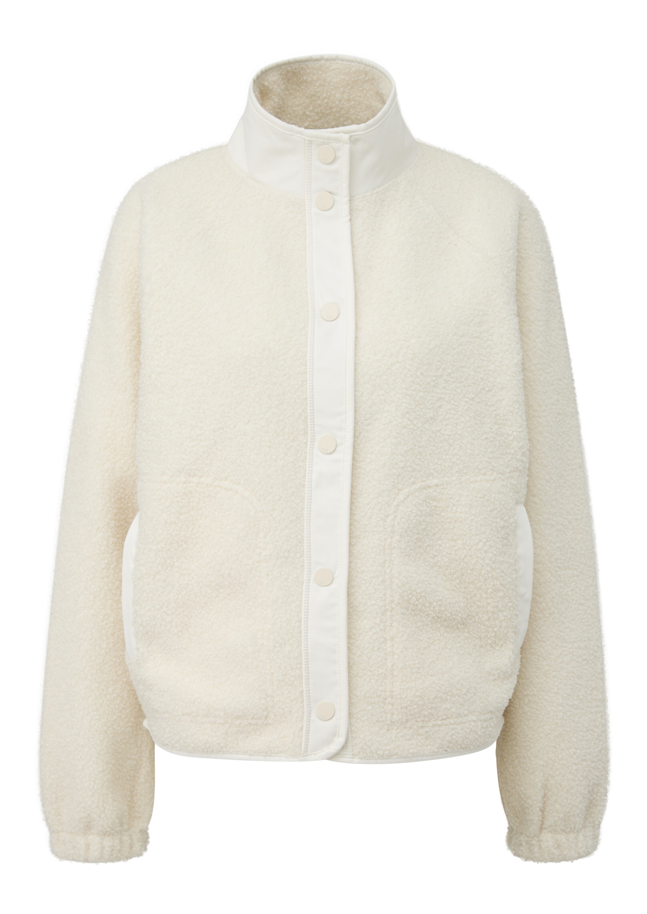 QS Fleece jas in Beige: voorkant