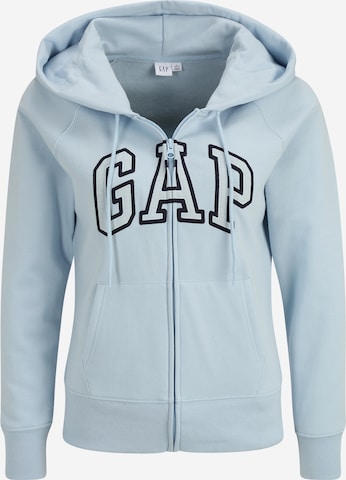 Gap Petite Zip-Up Hoodie in Blue: front
