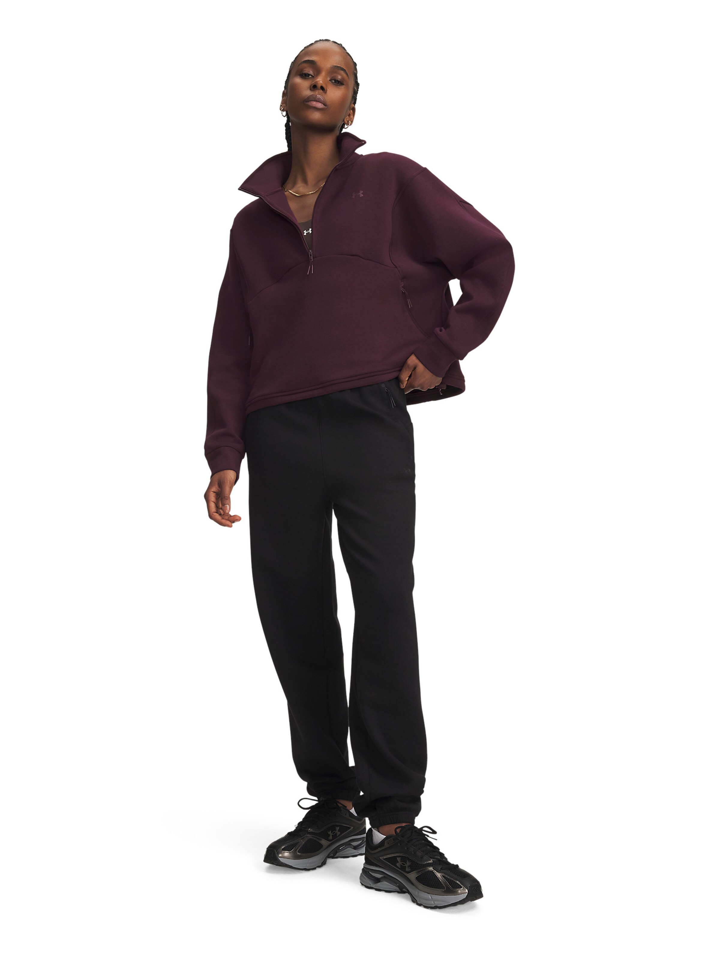 UNDER ARMOUR Loosefit Sportbroek 'Unstoppable' in Zwart