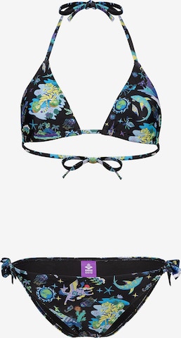 ARENA Triangle Bikini 'Naito Fun Planet' in Black: front