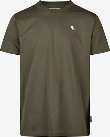 Cleptomanicx T-Shirt 'Gull' in Grün: Vorderseite