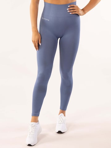 Divina Skinny Sportbroek 'Amica' in Blauw: voorkant