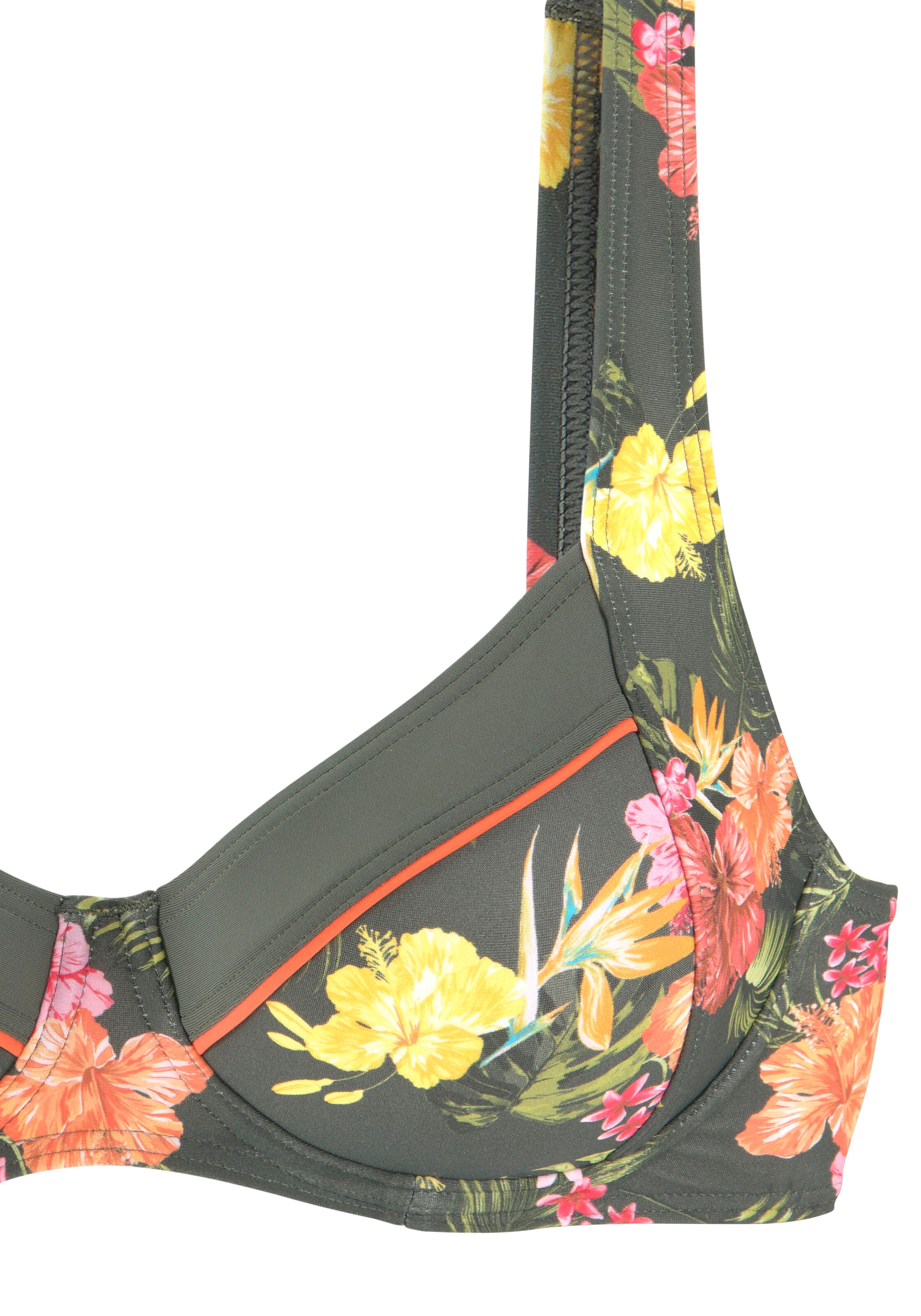 LASCANA T-Shirt Bikinitop 'Tahiti' in Grün