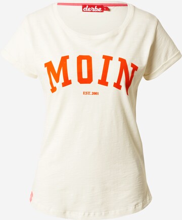 Derbe Shirt 'Moin' in Wit: voorkant