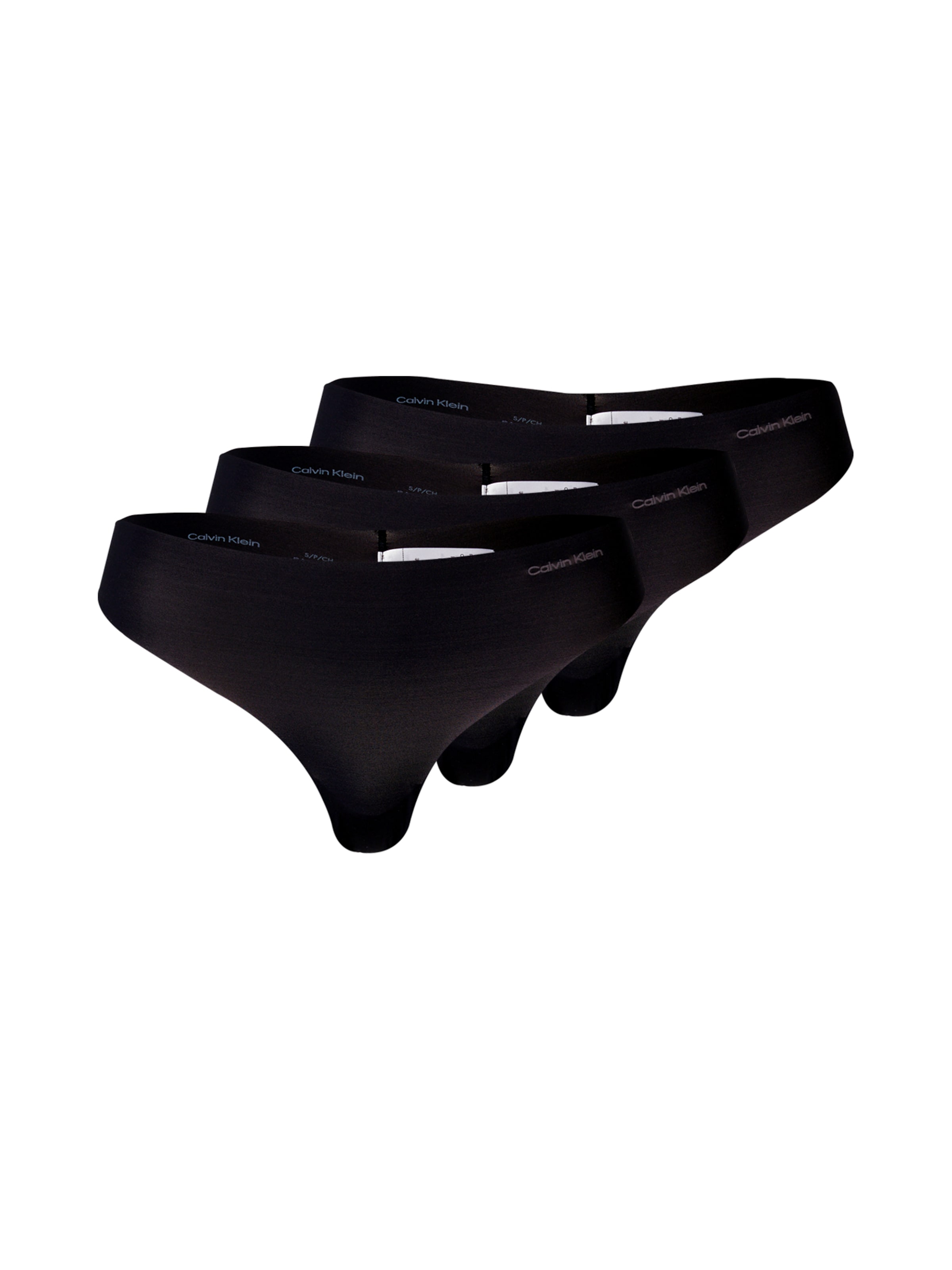 Regular Tanga 'Invisibles' de la Calvin Klein Underwear pe negru: față