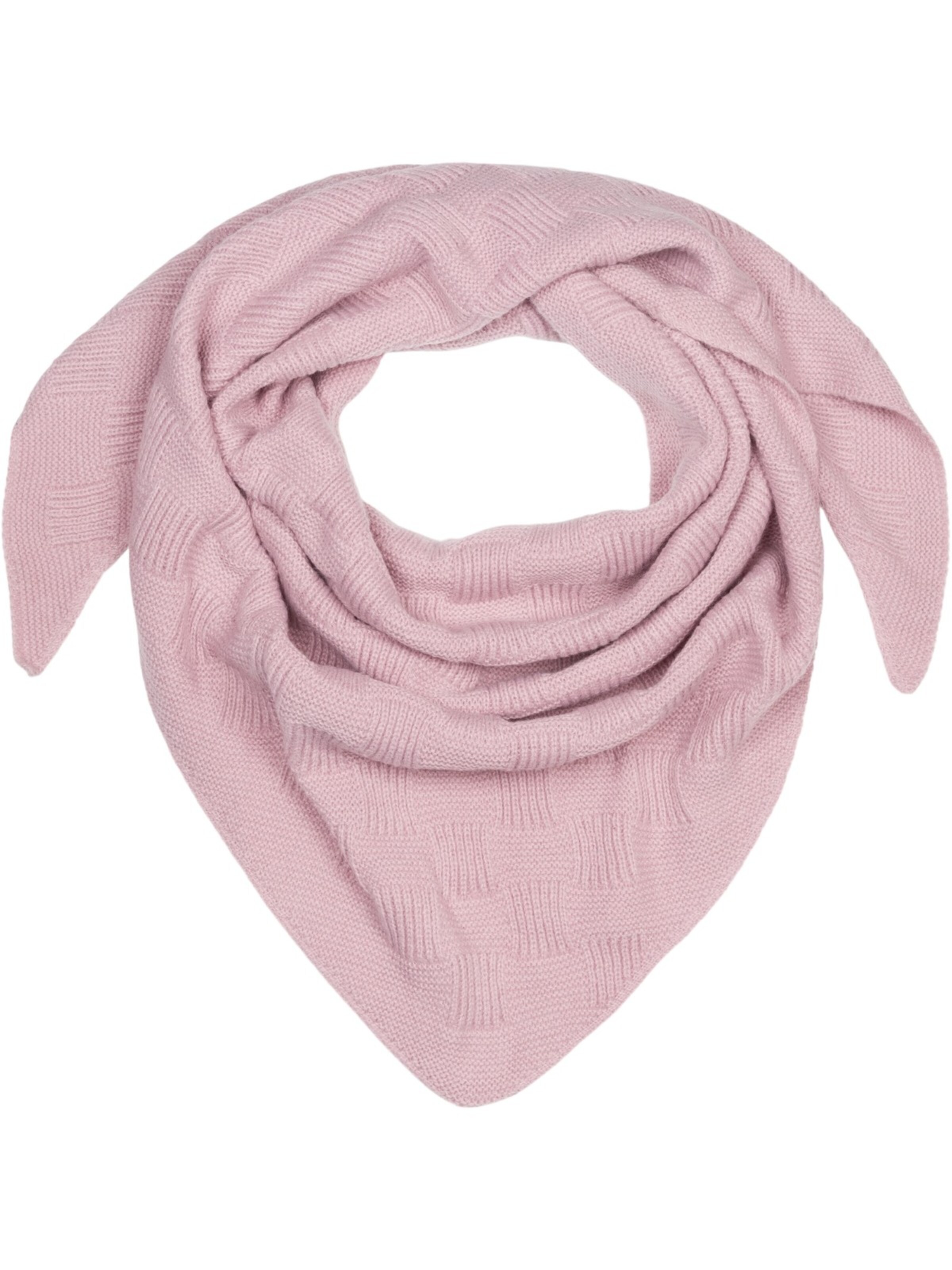 styleBREAKER Shawl 'Strick Dreiecktuch Schachbrett Strickmuster' in Pink: front