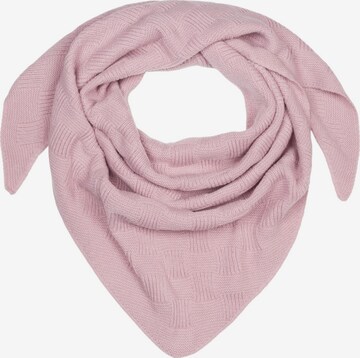 styleBREAKER Shawl 'Strick Dreiecktuch Schachbrett Strickmuster' in Pink: front