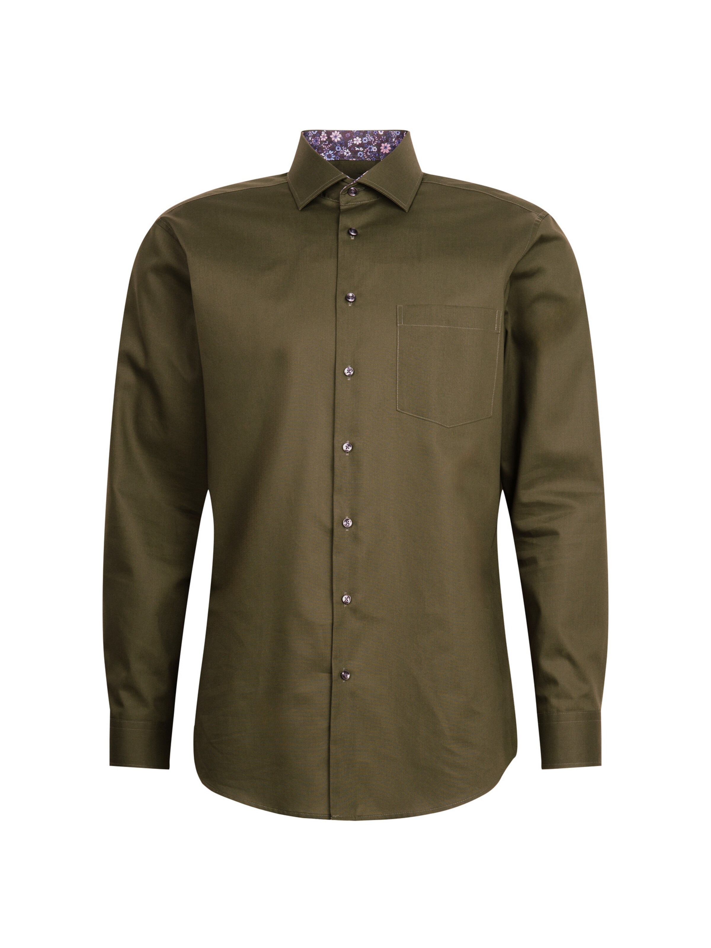 SEIDENSTICKER Regular fit Zakelijk overhemd in Groen: voorkant